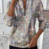 Womens Long-Sleeve Christmas-Print Sweatshirt Top