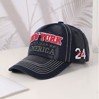 Spring And Autumn Men's And Women's Style Baseball Caps With Fashionable NEW YORK Letter Embroidery. Versatile For Outdoor Cycling.