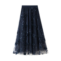 Mesh Embroidery Heavy-work Skirt For Women