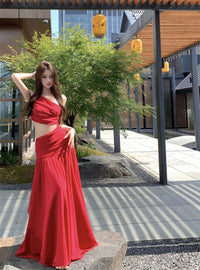 Off-shoulder Midriff-baring Dress For Women