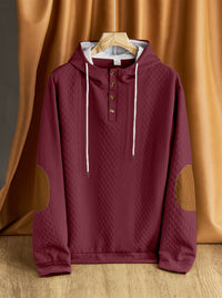 Men's Leisure Pullover Jacquard Hooded Embroidered Sweater