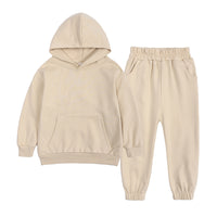 Autumn European And American Middle And Big Children Hooded Sweater Set