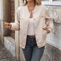 Retro Debutante Style Baseball Uniform Loose Baseball Collar Plaid Jacket