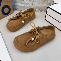 Spring And Autumn New Sand Lace-up Tassel Soft Bottom Loafers Gommino