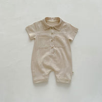 Western Style Summer Boy Short Sleeve Rompers
