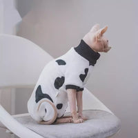 Hairless Cat Warmth-Enhancing Thickened Soft Pure Cotton Bottoming Shirt With Cuffs