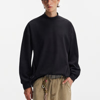 Double-sided Fleece Half Turtleneck Dralon Long-sleeved T-shirt For Autumn And Winter Warmth