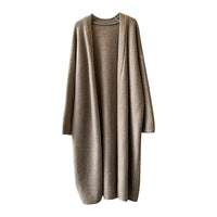 Womens Casual Long-sleeve Solid-color Sweater Cardigan