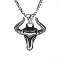 Men's Personalized Smooth-Surface Animal Ox-Head Necklace Pendant
