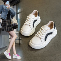 First Layer Cowhide All-Match Platform White Shoes Female