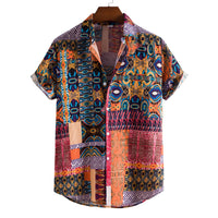 Summer New Plus Size Men's Casual Fashion Digital Printing Short Sleeve Shirt