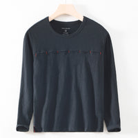 Crew-neck Solid-color Bamboo-cotton Japanese-style Men's Cotton T-shirt
