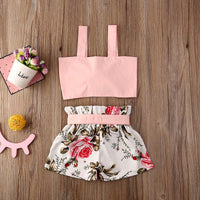 Lovely New Sling Girl Baby Two-Piece Big Flower Lace