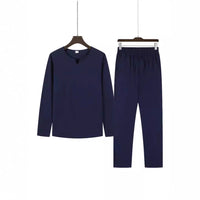 Men's Casual Solid Color Drawstring Waistband Pocket Suit