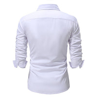 Men's Shirt Solid Color Solid Color White Long Sleeve Business