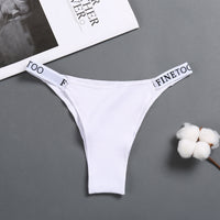 Women's high waist high slit cotton thong