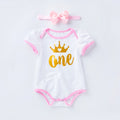 Baby Short Sleeve Romper Mesh Color Skirt