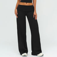 Relaxed-fit Fold-over-waist Wide-leg Sweatpants
