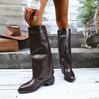 Retro Pointed Toe Slouch Boots