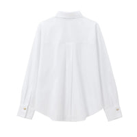 Women's Fashion Polo Collar Gold Breasted