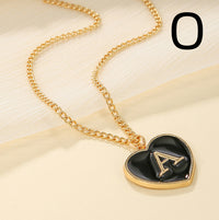 Heart-shaped Letter Minimalist Chic Versatile Oil-drip Alloy Clavicle Chain
