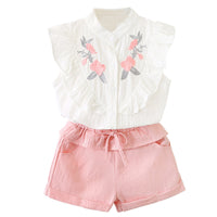Top solid color shorts princess suit