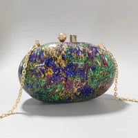 Womens Oval Pearlescent Fashion Shoulder Bag