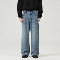 Men And Women Washed-out Vintage Wide-leg Pants
