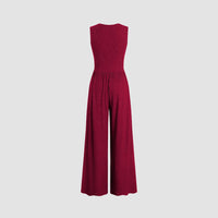 European And American New Sleeveless Knitted Jumpsuit