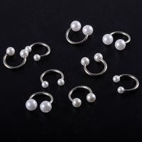 Simple Pearl White Labret Stud Earrings Human Body Piercing Accessories