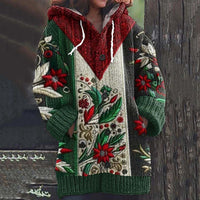 Retro Ethnic Print Women's Casual Cloak Coat