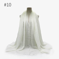 Bubble plain Scarf / cotton scarf fringes women soft solid hijab popular muffler shawls big Pashmina wrap hijab