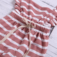 Pure cotton stripe jumpsuit