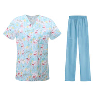 Bestselling Cartoon-print Nurse Uniform Womens Top And Pants