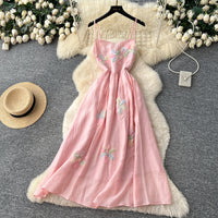 French-style Vacation-look Sweet Strap Dress For Women