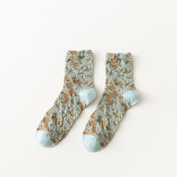 Palace Style Green Middle Tube Retro Autumn And Winter Socks Women