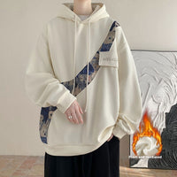 Chinese Style Embroidery Patchwork Sweater Men's Hooded Couple Coat
