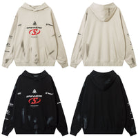 High Street American Inkjet Distressed Letters Printed Hoodie