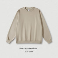 Men's Fashion Loose Solid Color Terry Round Neck Sweater