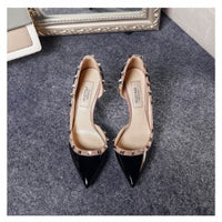 Rivets Pointed Toe Side Empty High Heels Women's Stiletto Heel 8CM Temperament Sexy Pumps