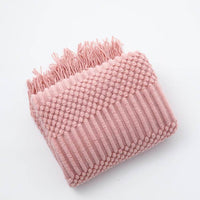 Sofa Bed Blanket Cashmere-like Warm Tassel Scarf