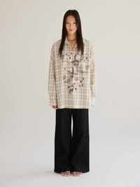 Plaid Beige Shirt Women's Loose Bf Sun Protection Coat