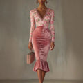 Womens Velvet Dress A Flattering Form Fitting Body Hugging Skirt That Creates A Slimming Look