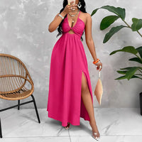 European And American-style Sexy Strapless V-neck Loose-fitting Dress