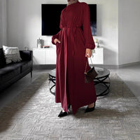 Middle Eastern Turkish Elegant Dress And Cardigan Set