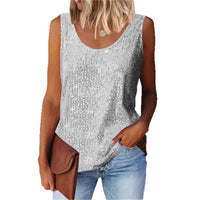Women's Sequined Loose Crew-Neck Top