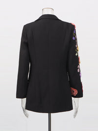 Elegant Three-dimensional Floral Embroidered Blazers