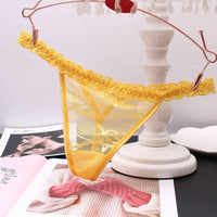 Women's Thong Transparent Seamless Seductive Lace Pure Color