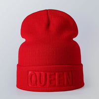 Solid color embossed knitted hat