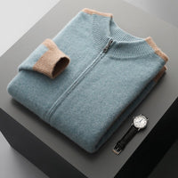 Men's Half Turtleneck Zipper Cardigan Thickened Sweater Warm Multi-color Coat